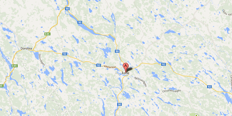 karta på Åsele kommun